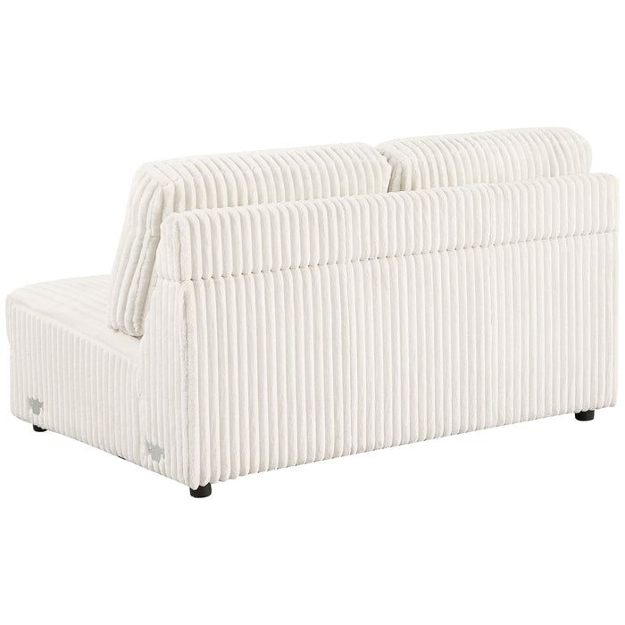 Emberson Upholstered Armless Loveseat Ivory - Visions in Furniture (La Mirada, CA)