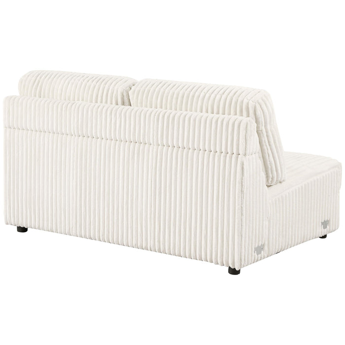 Emberson Upholstered Armless Loveseat Ivory - Visions in Furniture (La Mirada, CA)