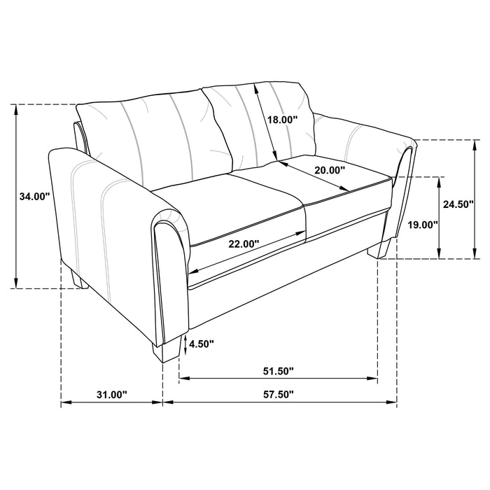 Davis Stationary Loveseat - Visions in Furniture (La Mirada, CA)