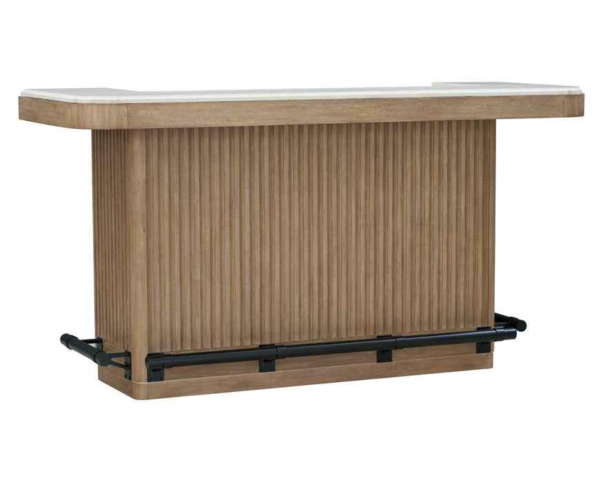 Parker House Escape - Dining 78 Inch Bar with 2 Upholstered Swivel Barstools