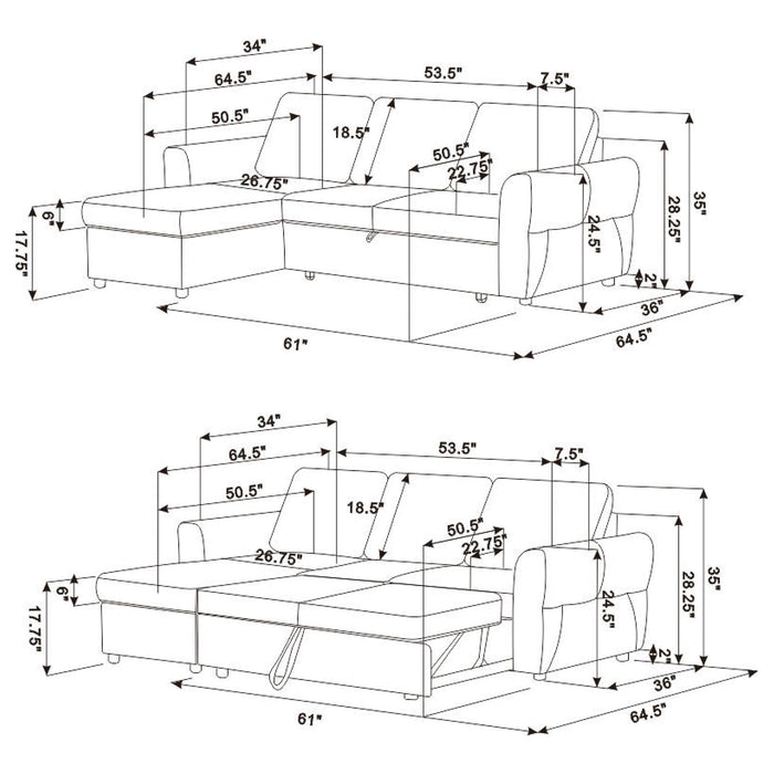Samantha Sleeper Sectionals 2 - Visions in Furniture (La Mirada, CA)