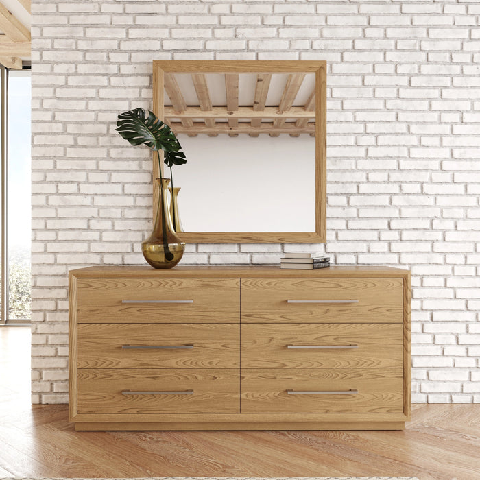Santa Barbara - Modern Grey Fabric + Natural Bedroom Set