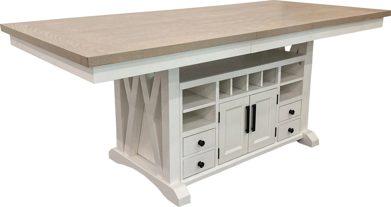Parker House Americana Modern Dining Island Counter Height Table with 8 upholstered chairs