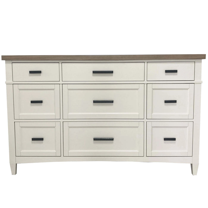 Parker House Americana Modern Bedroom King Shelter Bed 2 Nightstands Dresser with Mirror and Chest