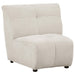 Charlotte Upholstered Curved Armless Chair Ivory - Visions in Furniture (La Mirada, CA)