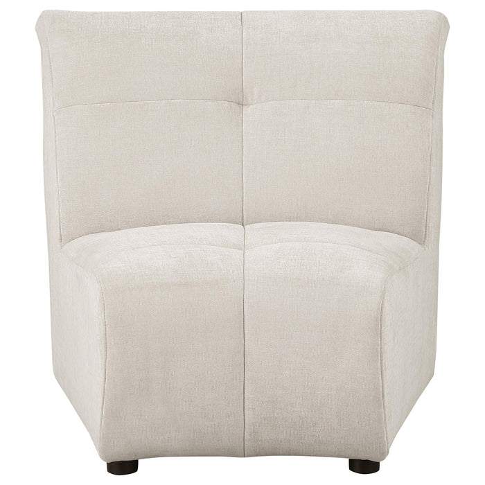 Charlotte Upholstered Curved Armless Chair Ivory - Visions in Furniture (La Mirada, CA)