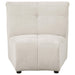 Charlotte Upholstered Curved Armless Chair Ivory - Visions in Furniture (La Mirada, CA)