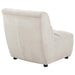 Charlotte Upholstered Curved Armless Chair Ivory - Visions in Furniture (La Mirada, CA)