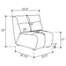 Charlotte Upholstered Curved Armless Chair Ivory - Visions in Furniture (La Mirada, CA)