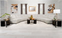 Charlotte Upholstered Curved Armless Chair Ivory - Visions in Furniture (La Mirada, CA)