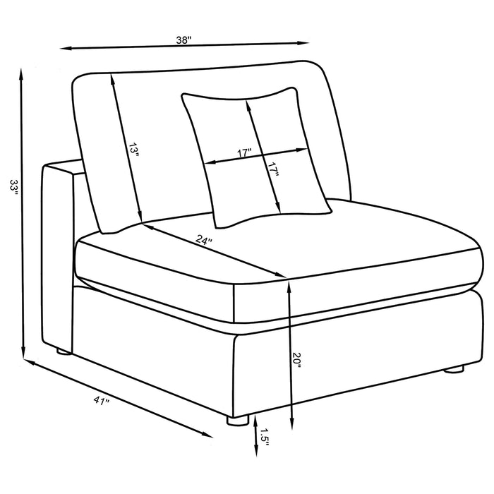 Serene 5-piece Upholstered Modular Sectional Sofa Beige - Visions in Furniture (La Mirada, CA)