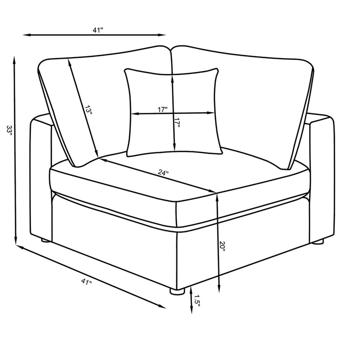 Serene 5-piece Upholstered Modular Sectional Sofa Beige - Visions in Furniture (La Mirada, CA)