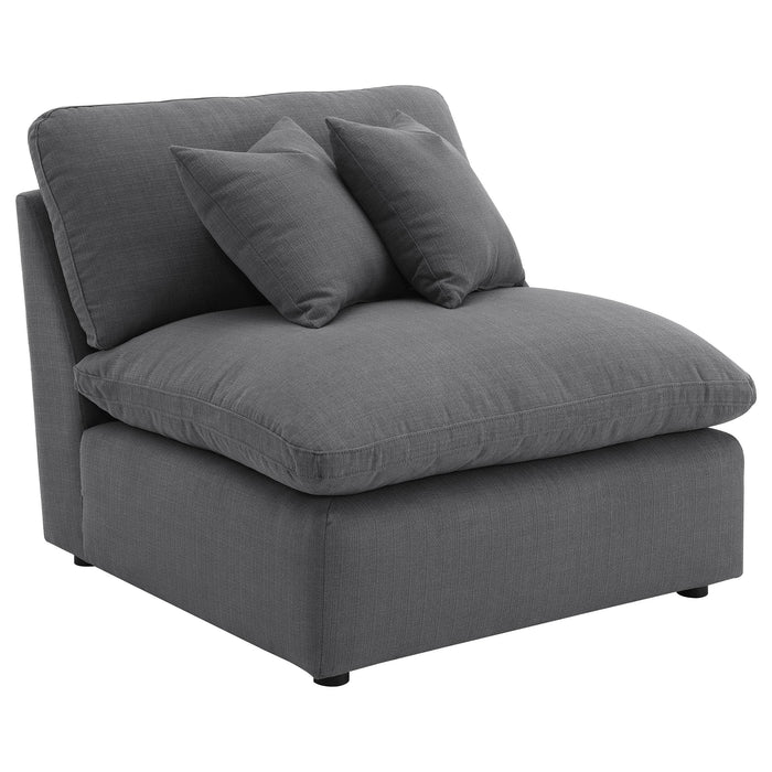 Hobson 6-piece Upholstered Modular Sectional Sofa Charcoal - Visions in Furniture (La Mirada, CA)