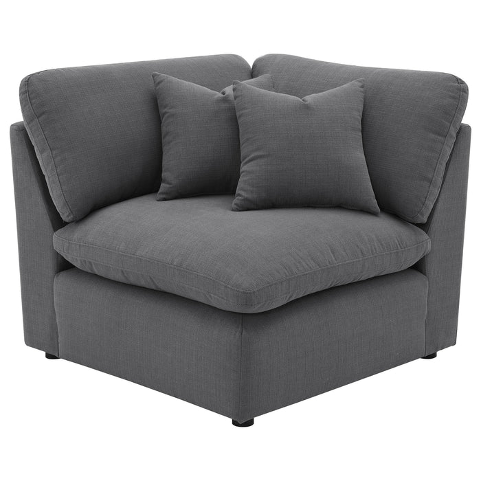 Hobson 6-piece Upholstered Modular Sectional Sofa Charcoal - Visions in Furniture (La Mirada, CA)