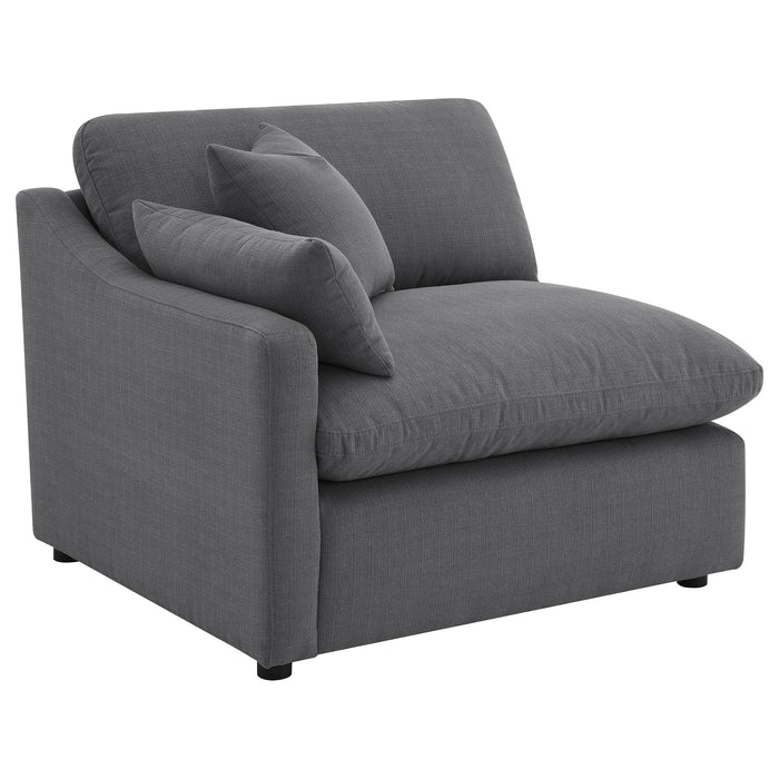 Hobson 6-piece Upholstered Modular Sectional Sofa Charcoal - Visions in Furniture (La Mirada, CA)