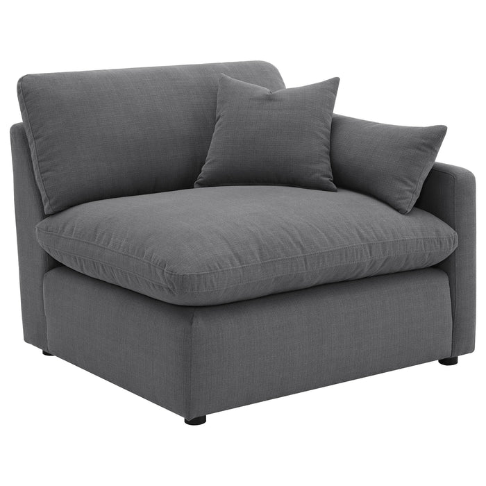 Hobson 6-piece Upholstered Modular Sectional Sofa Charcoal - Visions in Furniture (La Mirada, CA)