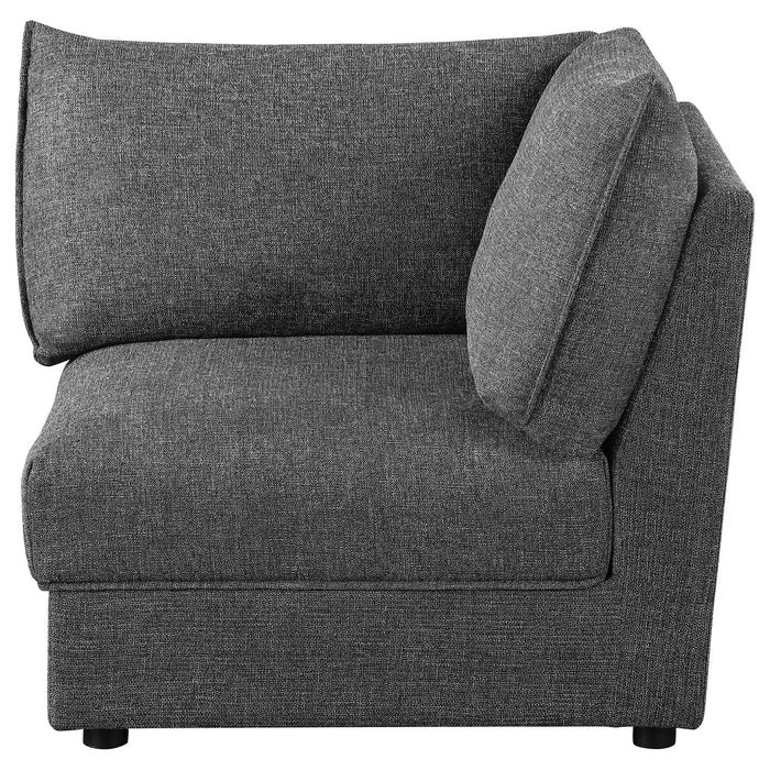 Sasha Upholstered Corner Chair Barely Black - Visions in Furniture (La Mirada, CA)