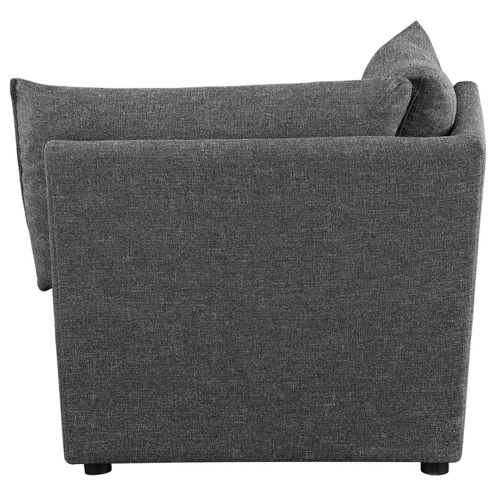 Sasha Upholstered Corner Chair Barely Black - Visions in Furniture (La Mirada, CA)