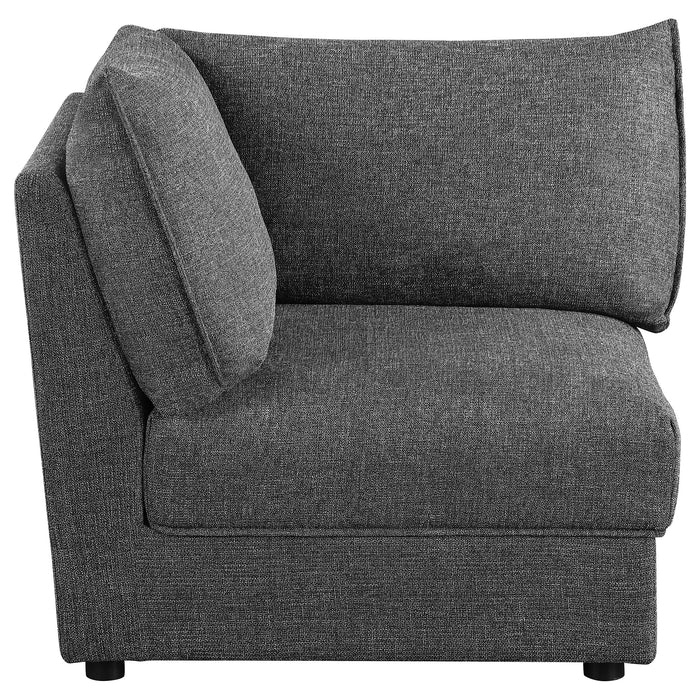 Sasha Upholstered Corner Chair Barely Black - Visions in Furniture (La Mirada, CA)