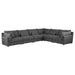 Sasha Upholstered Corner Chair Barely Black - Visions in Furniture (La Mirada, CA)