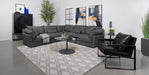 Sasha Upholstered Corner Chair Barely Black - Visions in Furniture (La Mirada, CA)