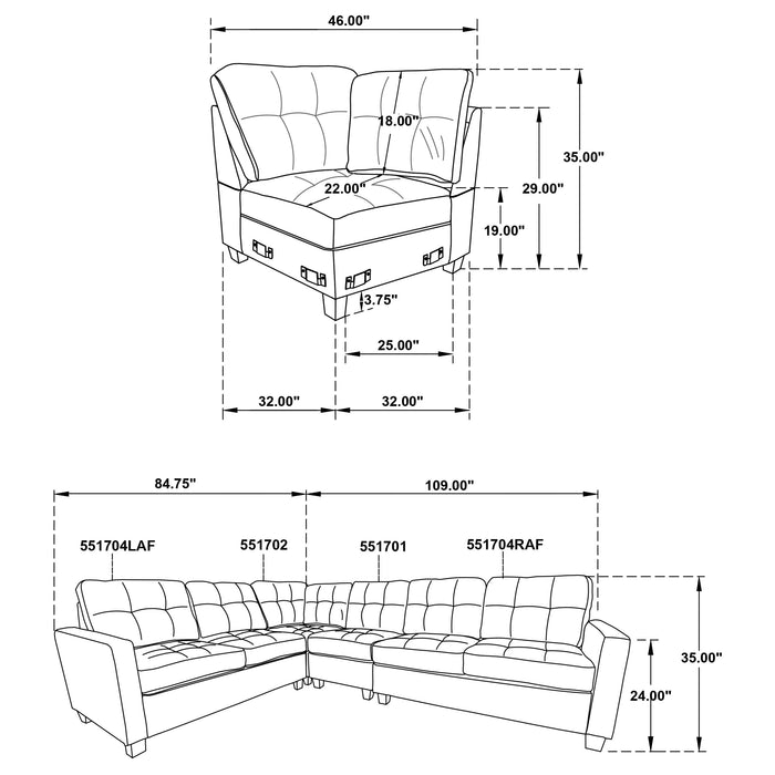 Georgina Modular Sectionals Chair - Visions in Furniture (La Mirada, CA)