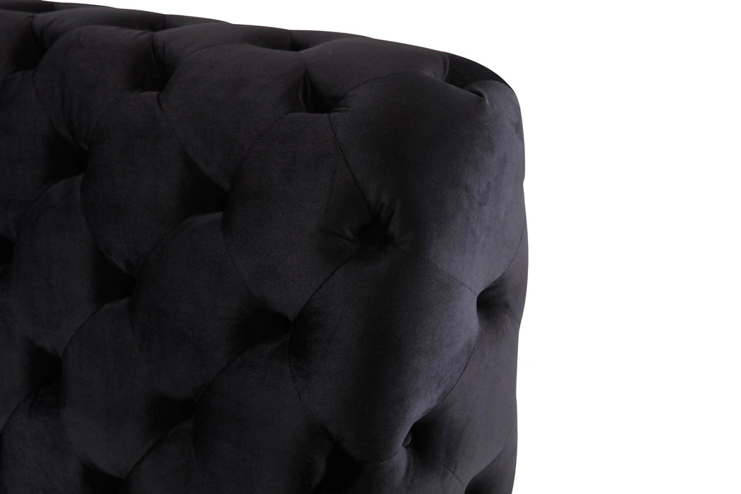 Legend Modern Black Velvet & Gold Bed