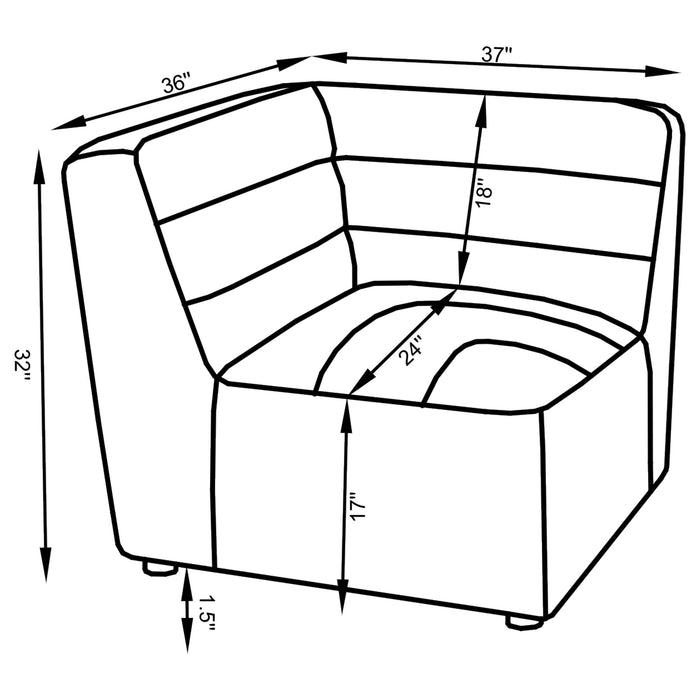 Sunny Upholstered Corner Chair - Visions in Furniture (La Mirada, CA)