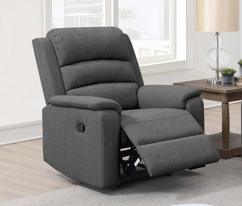 Yonrui Recliner in Dark Grey Burlap Fabric