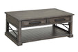 Parker House Sundance - Smokey Grey Cocktail Table with 2 Chairside Tables and Console Table