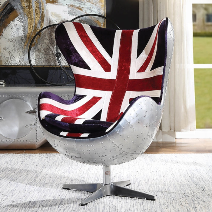 Brancaster British Flag Accent Chair With Swivel - Visions in Furniture (La Mirada, CA)