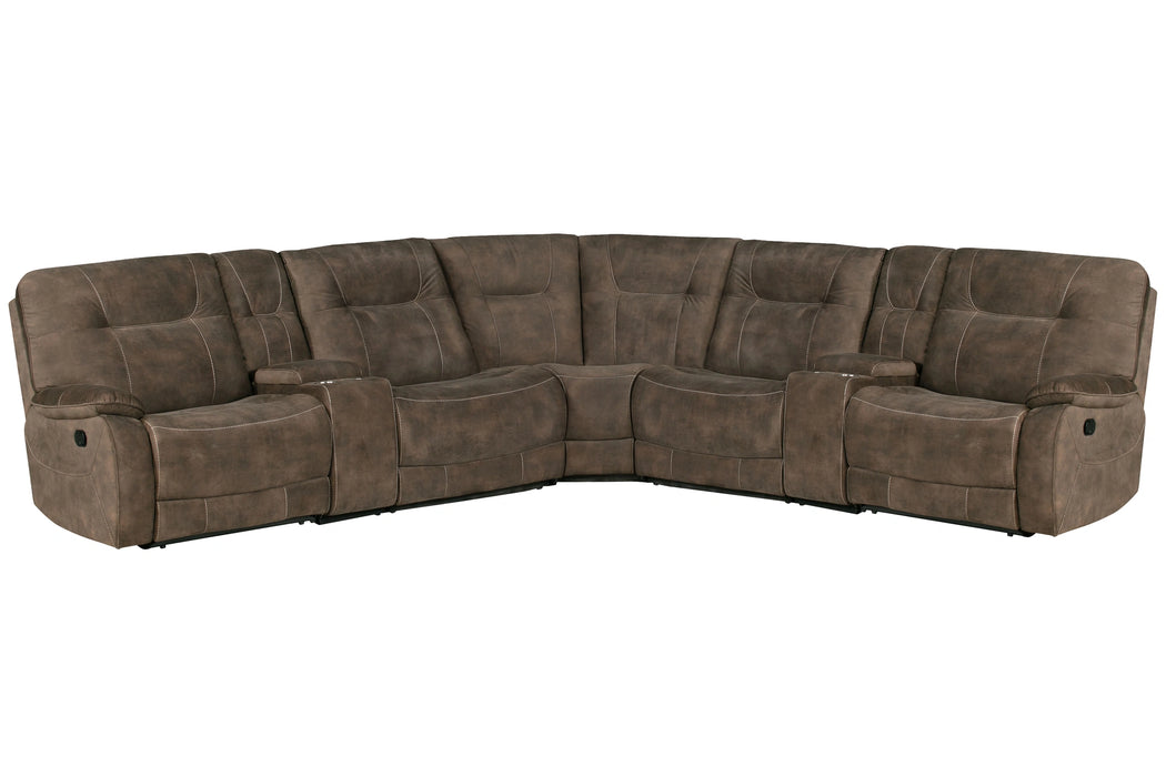 Parker Living Cooper - Shadow Brown 7 Piece Modular Manual Reclining Sectional