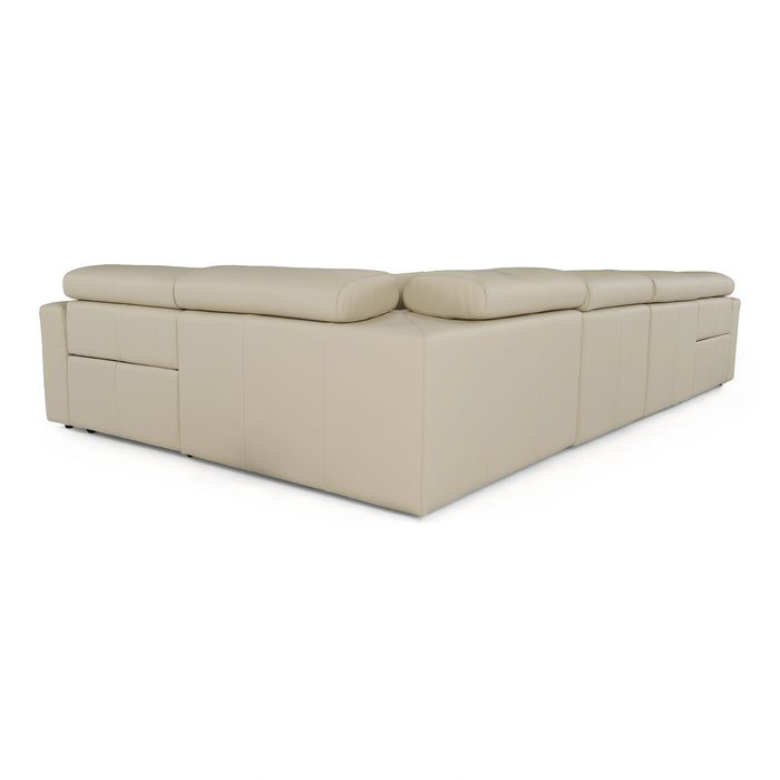 Dalton - Modern Italian Oyster Leather Sectional + 2 Recliners