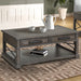 Parker House Sundance - Smokey Grey Cocktail Table with 2 Chairside Tables and Console Table