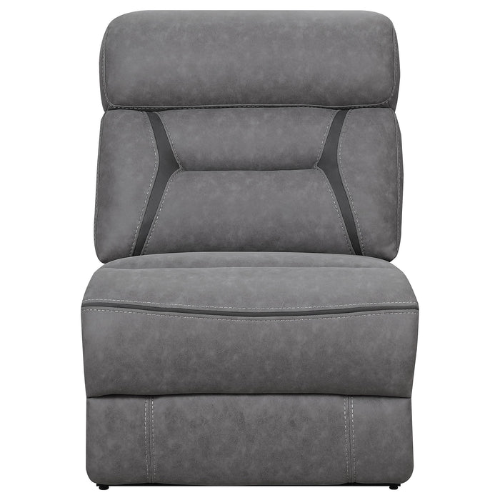 Higgins Upholstered Armless Chair Grey - Visions in Furniture (La Mirada, CA)