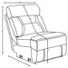 Higgins Upholstered Armless Chair Grey - Visions in Furniture (La Mirada, CA)