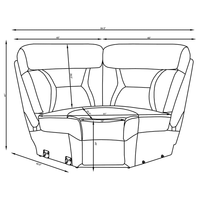 Higgins Reclining Sectionals Corner Chair - Visions in Furniture (La Mirada, CA)