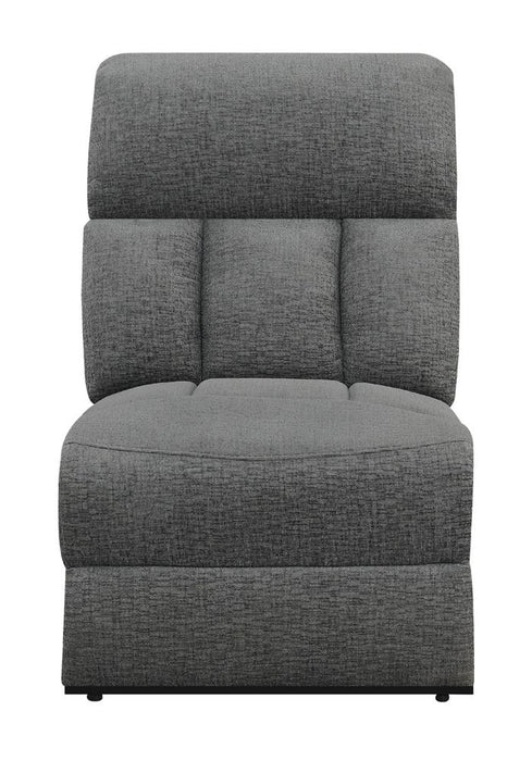 Bahrain Upholstered Armless Chair Charcoal - Visions in Furniture (La Mirada, CA)