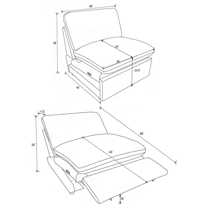 Collins Armless chair - Visions in Furniture (La Mirada, CA)