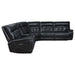 Hewitt Leather Upholstered Power Reclining Sectional Black - Visions in Furniture (La Mirada, CA)