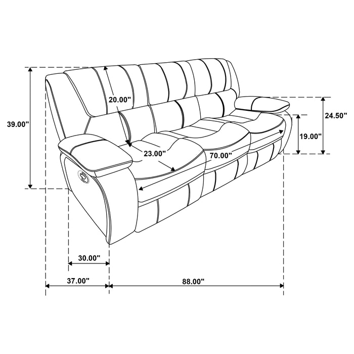 Camila Reclining 3 Pc Set - Visions in Furniture (La Mirada, CA)