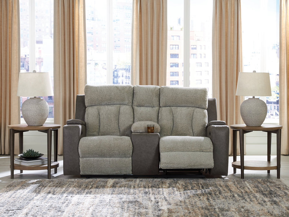 WhipLash Power Reclining Loveseat with Console - Visions in Furniture (La Mirada, CA)