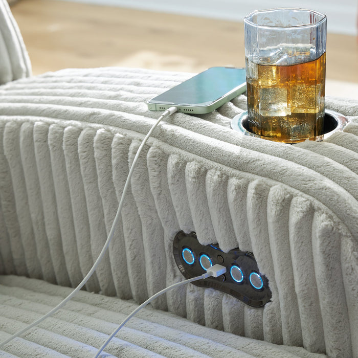 Forest Lake Power Reclining Loveseat with Console - Visions in Furniture (La Mirada, CA)