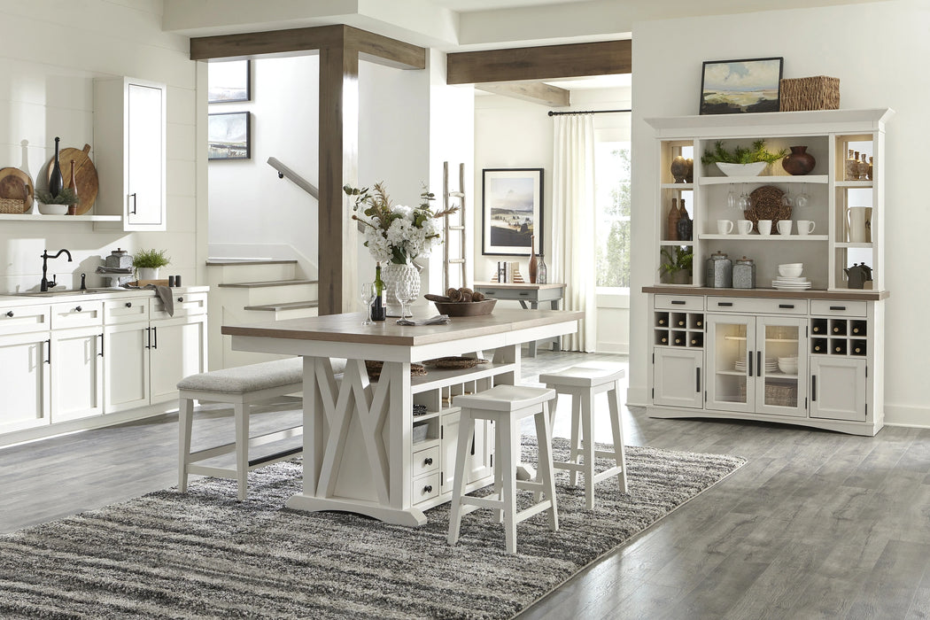 Parker House Americana Modern Dining 72 inch Island Counter Height Extendable Dining Table