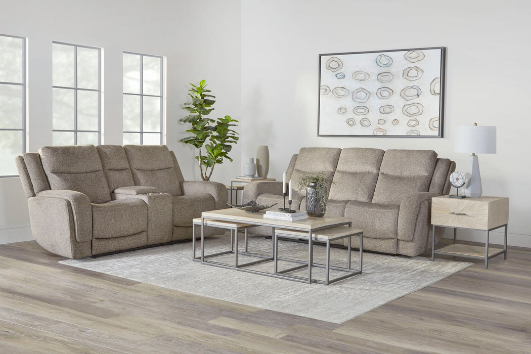 Parker Living Penfield - Frappe Zero Gravity Power Reclining Console Loveseat with Heat Massage and Speaker P3