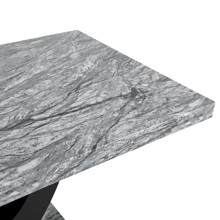 Lyra Dining Table Top And Base Bottom Marble