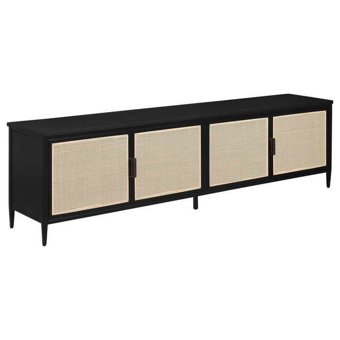 Amherst 4-door 78-inch Metal TV Stand Media Console Black - Visions in Furniture (La Mirada, CA)