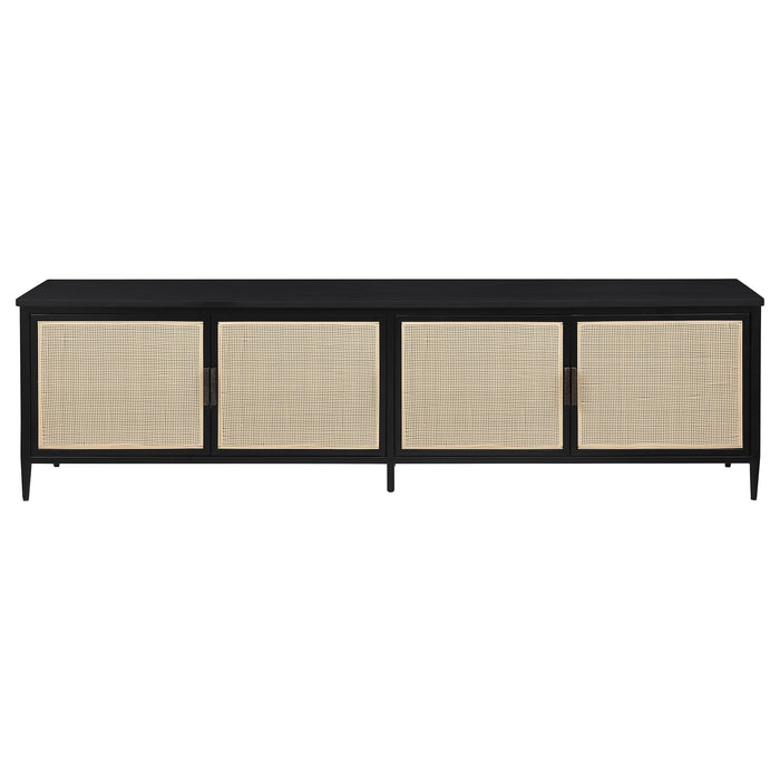 Amherst 4-door 78-inch Metal TV Stand Media Console Black - Visions in Furniture (La Mirada, CA)
