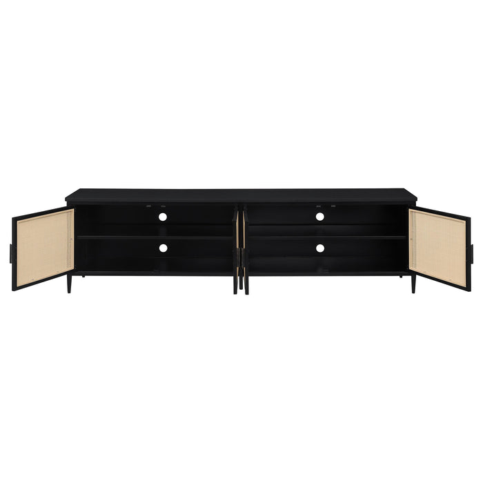 Amherst 4-door 78-inch Metal TV Stand Media Console Black - Visions in Furniture (La Mirada, CA)