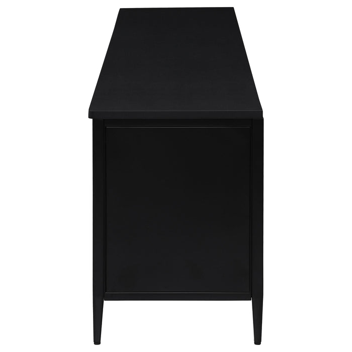 Amherst 4-door 78-inch Metal TV Stand Media Console Black - Visions in Furniture (La Mirada, CA)